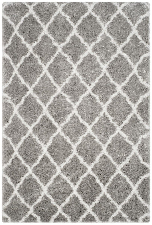 Safavieh Indie Shag Sgi322B Grey / Ivory Geometric Area Rug