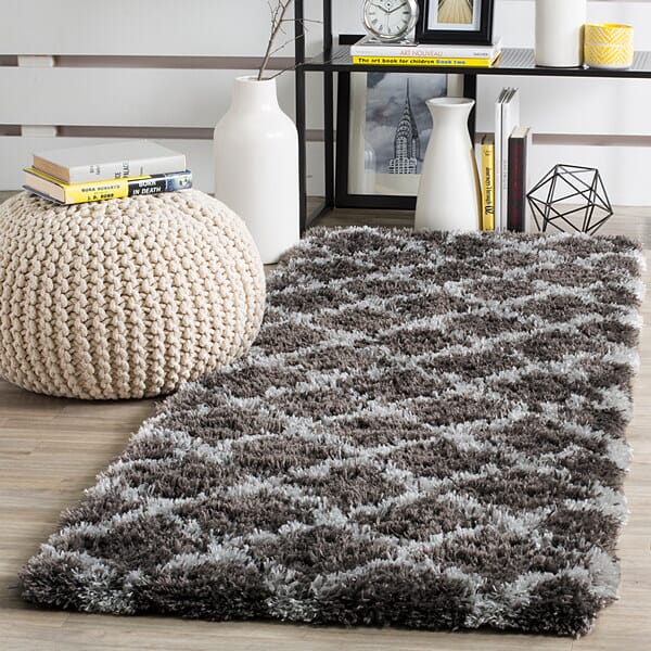 Safavieh Indie Shag Sgi322D Dark Grey / Grey Geometric Area Rug