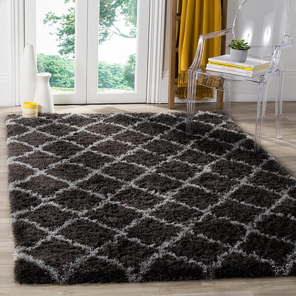 Safavieh Indie Shag Sgi322D Dark Grey / Grey Geometric Area Rug