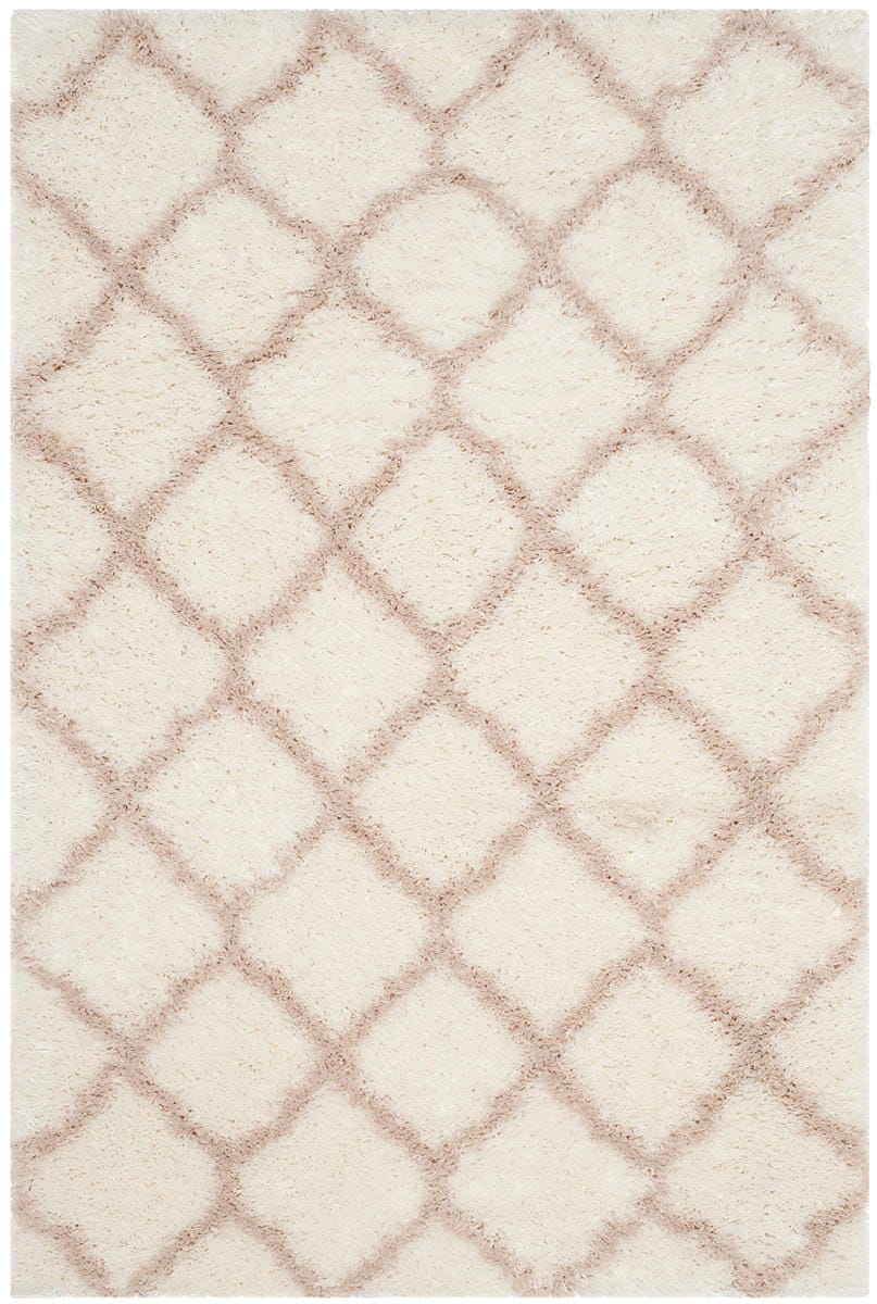 Safavieh Indie Shag Sgi322G Ivory / Mushroom Geometric Area Rug