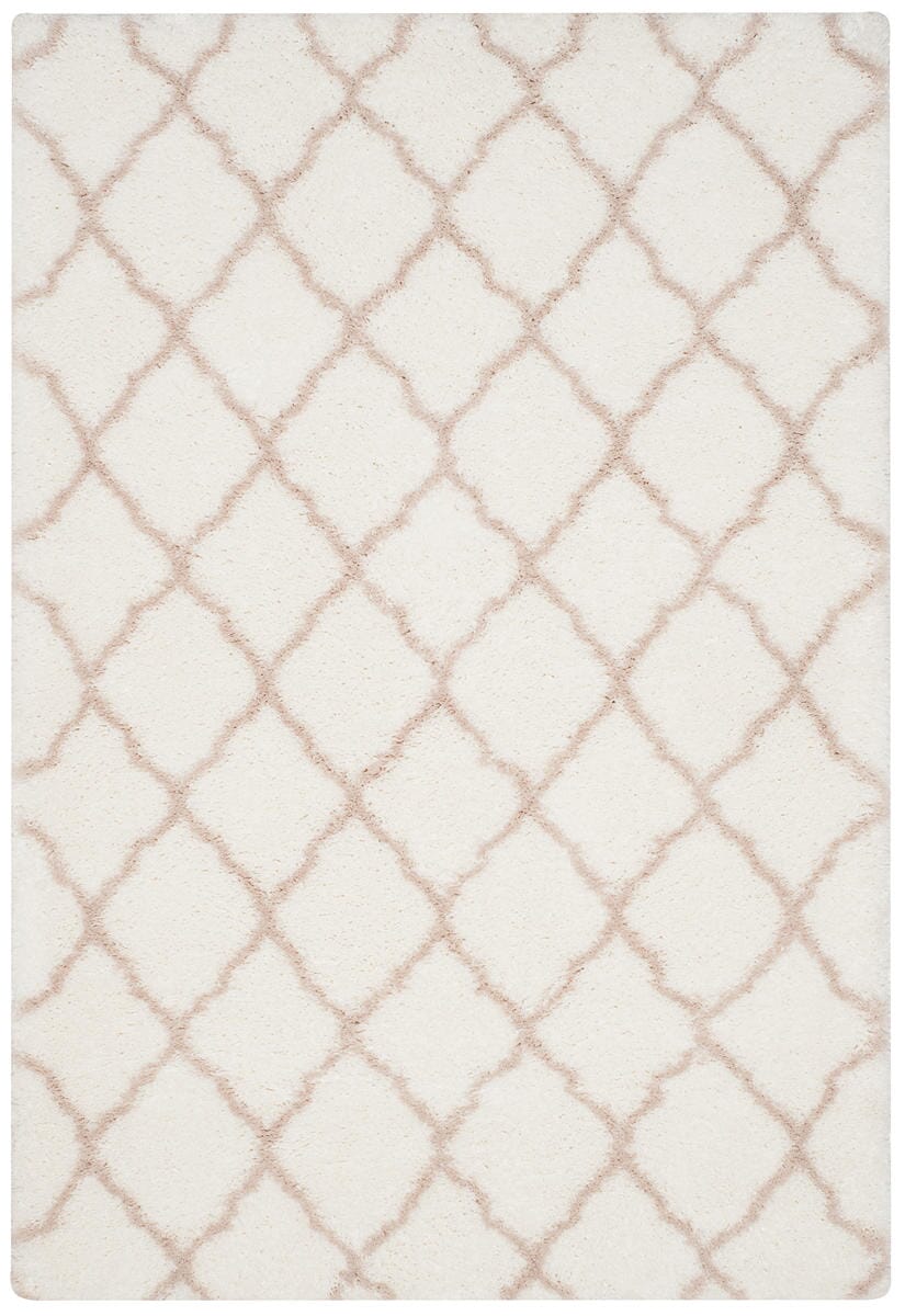 Safavieh Indie Shag Sgi322G Ivory / Mushroom Geometric Area Rug