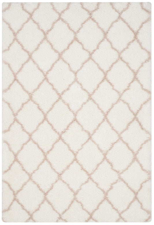 Safavieh Indie Shag Sgi322G Ivory / Mushroom Geometric Area Rug