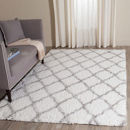 Safavieh Indie Shag Sgi322P Ivory / Grey Geometric Area Rug