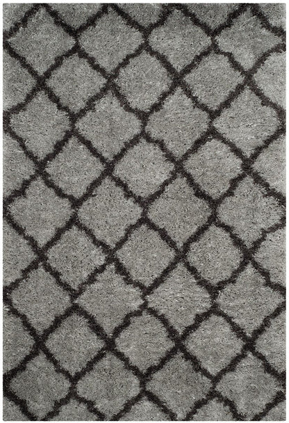 Safavieh Indie Shag Sgi322S Grey / Dark Grey Geometric Area Rug