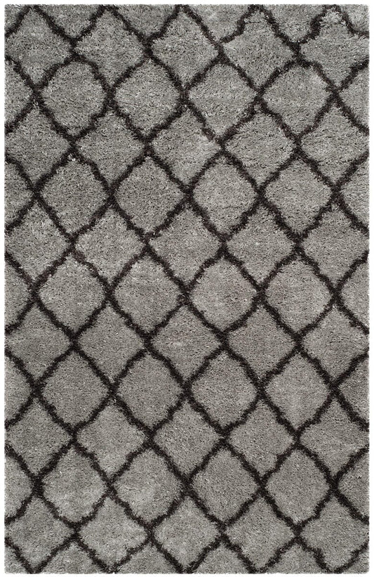 Safavieh Indie Shag Sgi322S Grey / Dark Grey Geometric Area Rug