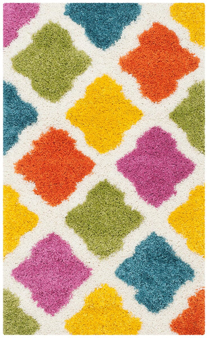 Safavieh Safavieh Kids Shag Sgk562A Ivory / Multi Geometric Area Rug