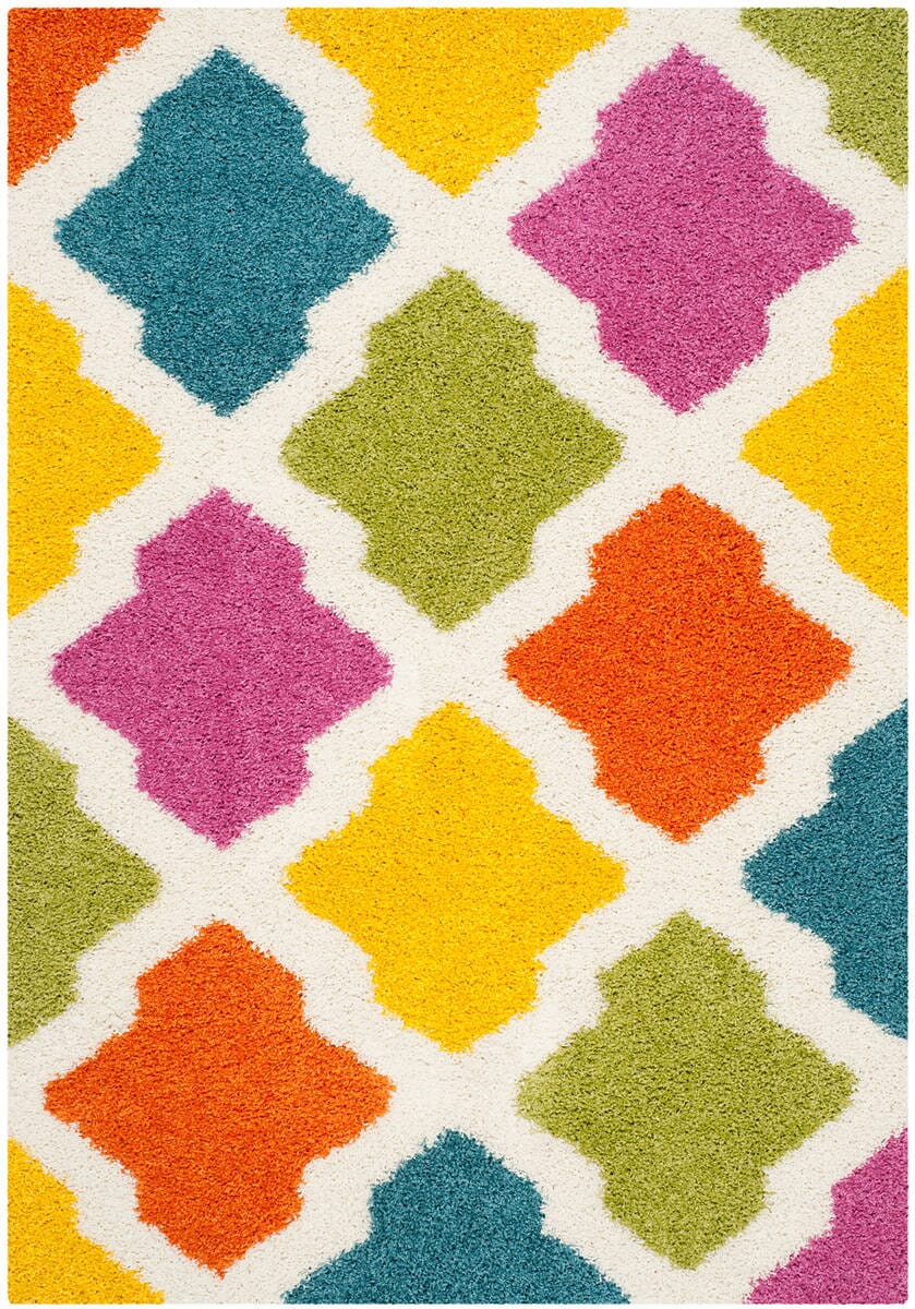 Safavieh Safavieh Kids Shag Sgk562A Ivory / Multi Geometric Area Rug