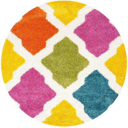 Safavieh Safavieh Kids Shag Sgk562A Ivory / Multi Geometric Area Rug