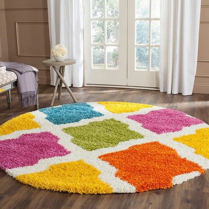 Safavieh Safavieh Kids Shag Sgk562A Ivory / Multi Geometric Area Rug