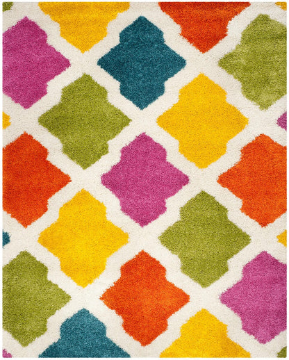 Safavieh Safavieh Kids Shag Sgk562A Ivory / Multi Geometric Area Rug