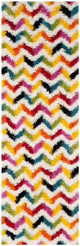 Safavieh Safavieh Kids Shag Sgk565A Ivory / Multi Chevron Area Rug