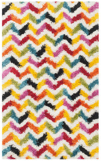 Safavieh Safavieh Kids Shag Sgk565A Ivory / Multi Chevron Area Rug