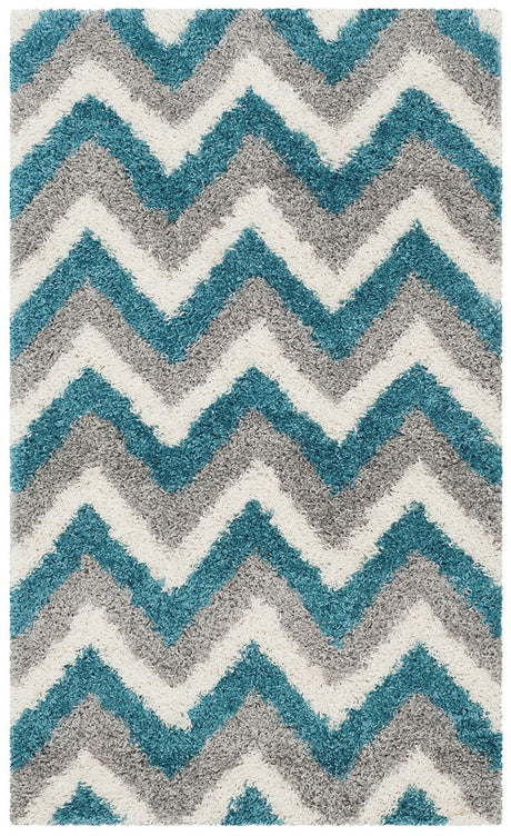 Safavieh Safavieh Kids Shag Sgk568C Ivory / Blue Rugs.