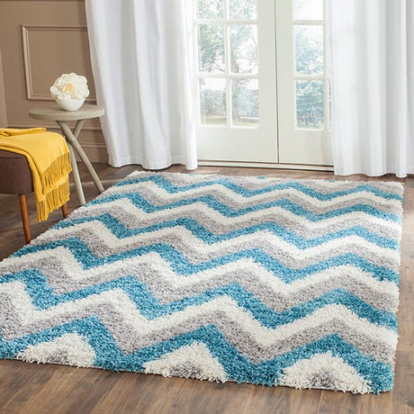 Safavieh Safavieh Kids Shag Sgk568C Ivory / Blue Rugs.