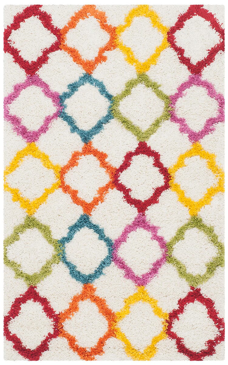 Safavieh Safavieh Kids Shag Sgk569A Ivory / Multi Geometric Area Rug