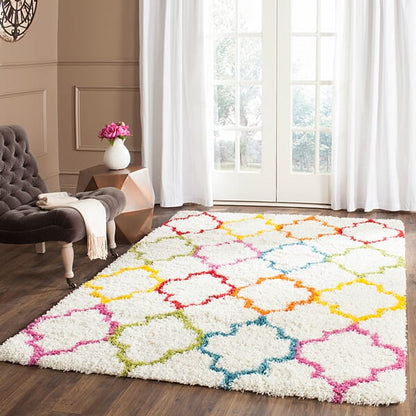 Safavieh Safavieh Kids Shag Sgk569A Ivory / Multi Geometric Area Rug