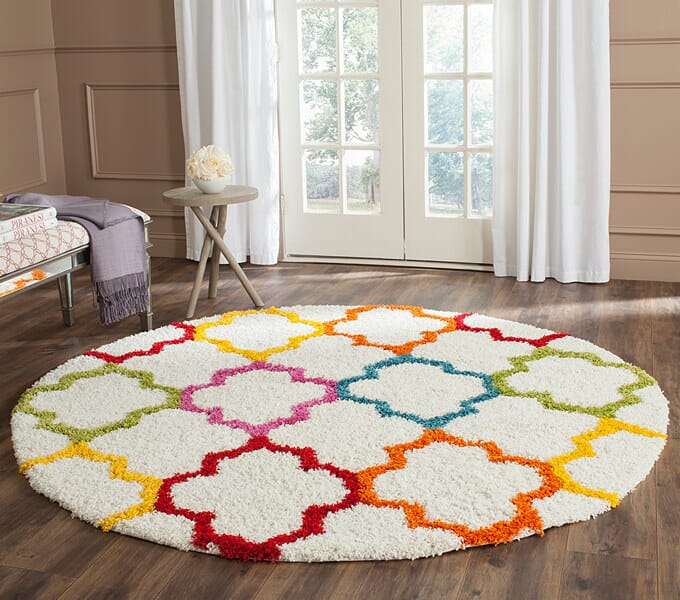 Safavieh Safavieh Kids Shag Sgk569A Ivory / Multi Geometric Area Rug