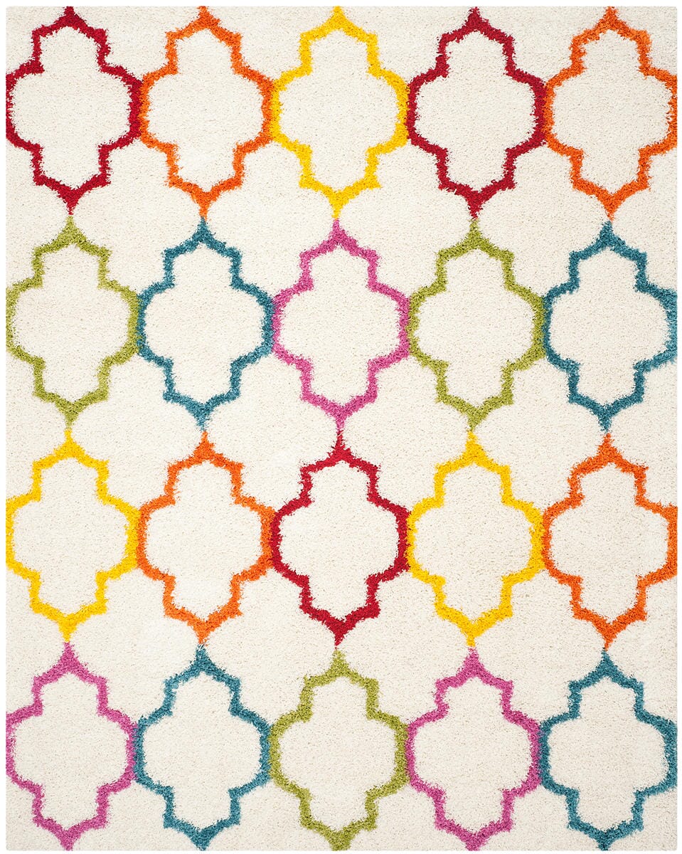 Safavieh Safavieh Kids Shag Sgk569A Ivory / Multi Geometric Area Rug