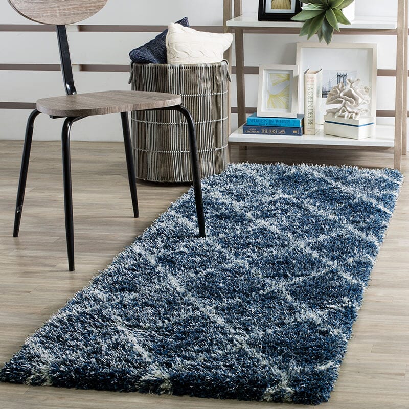 Safavieh Montreal Shag Sgm831A Blue / Ivory Shag Area Rug