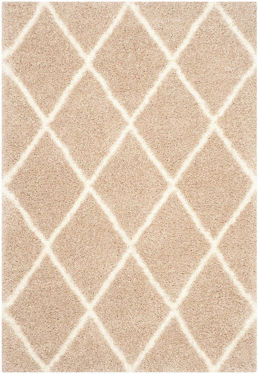 Safavieh Montreal Shag Sgm831C Beige / Ivory Geometric Area Rug