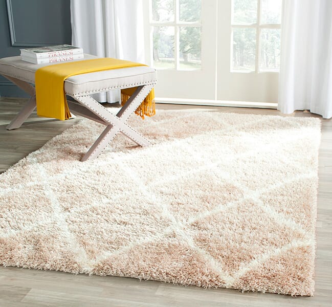 Safavieh Montreal Shag Sgm831C Beige / Ivory Geometric Area Rug