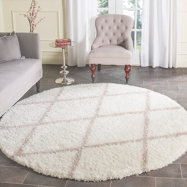 Safavieh Montreal Shag Sgm831F Ivory / Beige Geometric Area Rug