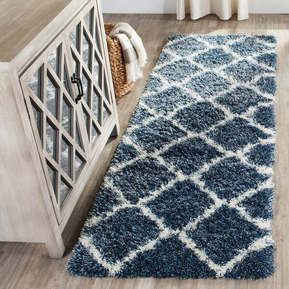 Safavieh Montreal Shag Sgm866A Blue / Ivory Geometric Area Rug