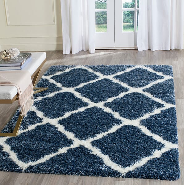 Safavieh Montreal Shag Sgm866A Blue / Ivory Geometric Area Rug