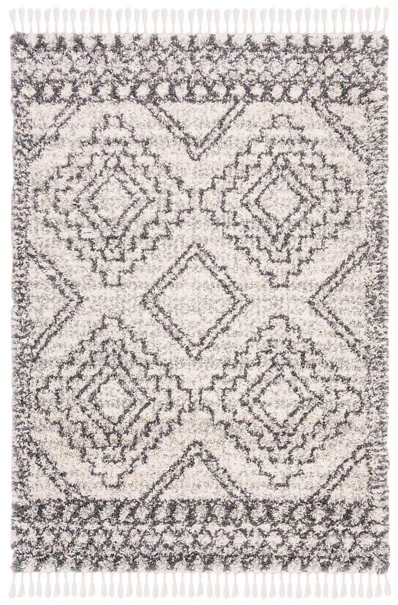 Safavieh Melrose Shag Sgml937A Ivory / Grey Moroccan Area Rug