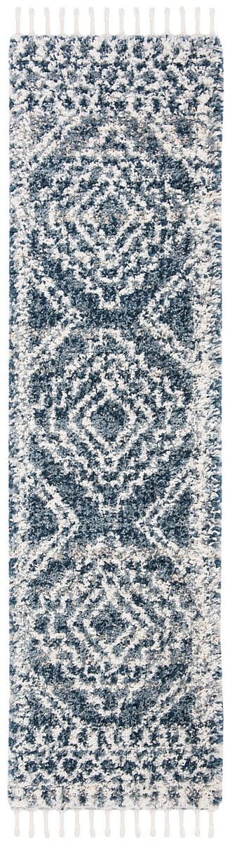 Safavieh Melrose Shag Sgml937N Navy / Ivory Moroccan Area Rug