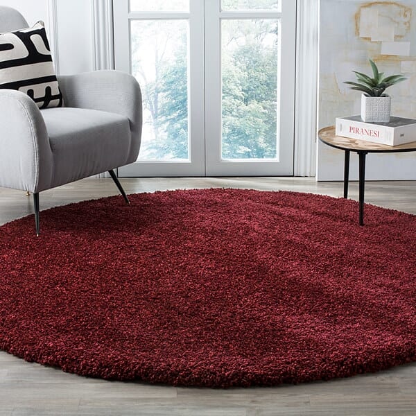 Safavieh Santa Monica Shag Sgn725-4242 Maroon Shag Area Rug