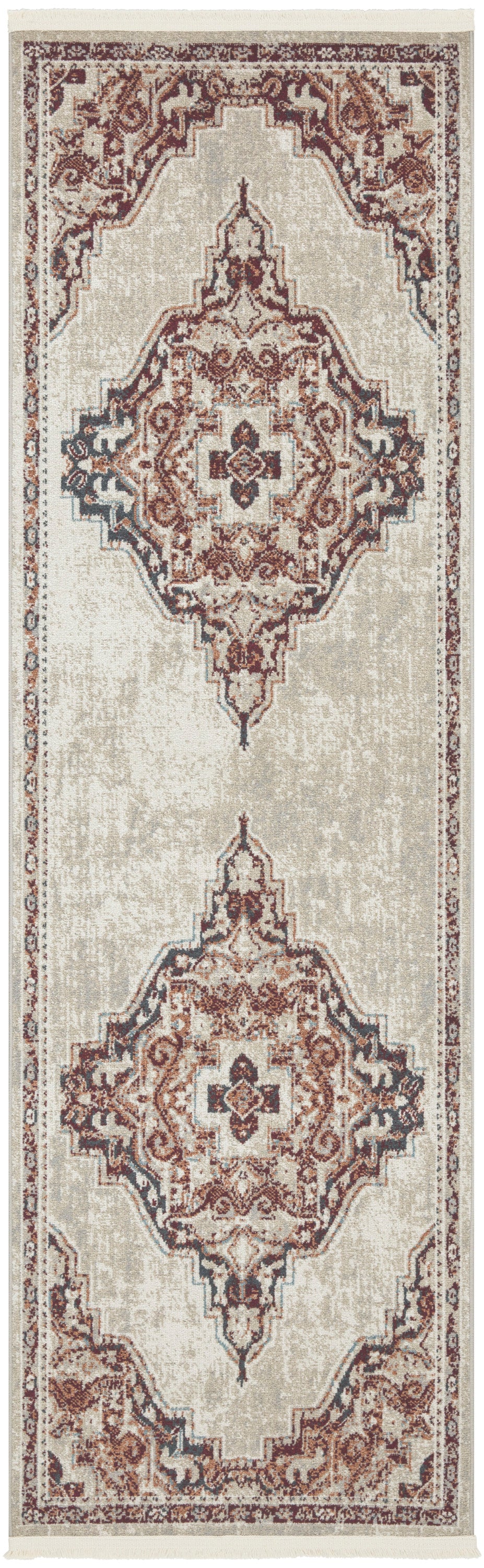 Nourison Carina Cna01 Brick Silver Area Rug