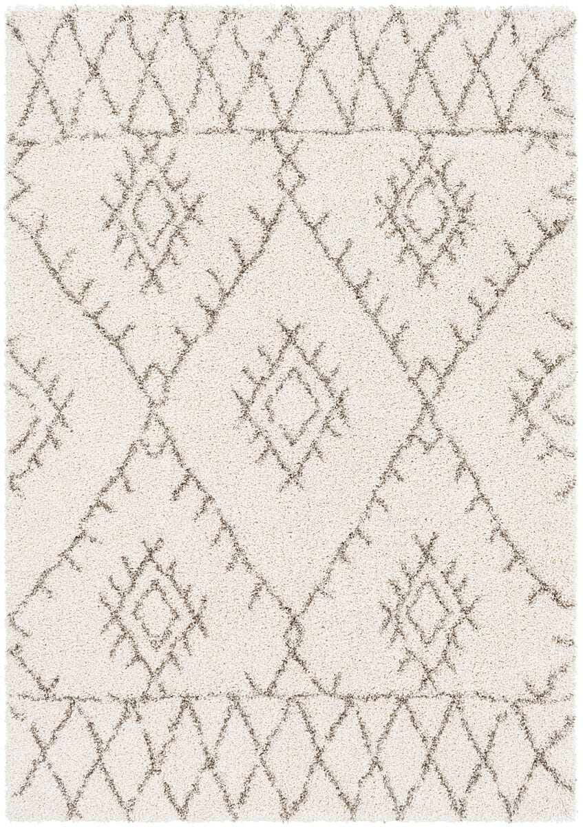 Surya Serengeti Shag Sgt-2301 White, Khaki, Taupe, Dark Brown Moroccan Area Rug