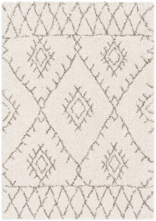 Surya Serengeti Shag Sgt-2301 White, Khaki, Taupe, Dark Brown Moroccan Area Rug