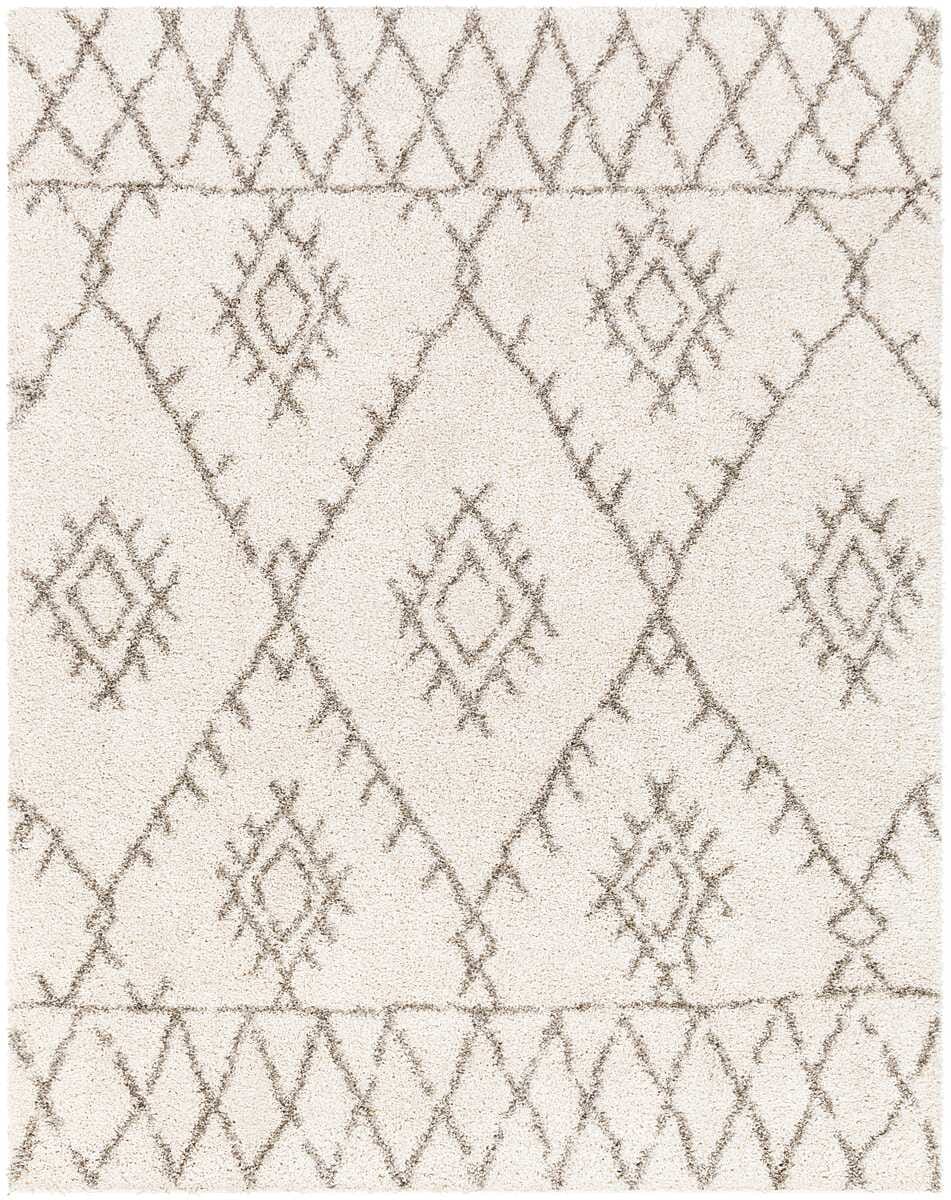 Surya Serengeti Shag Sgt-2301 White, Khaki, Taupe, Dark Brown Rugs.