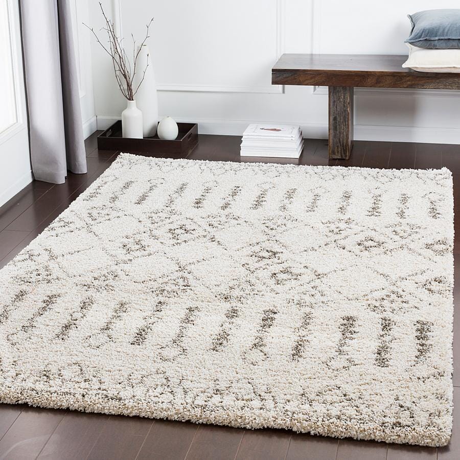 Surya Serengeti Shag Sgt-2314 Taupe, Khaki, White, Dark Brown Moroccan Area Rug