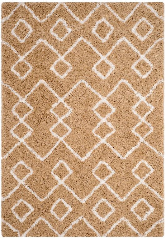 Safavieh Toronto Shag Sgt609B Beige / Ivory Geometric Area Rug