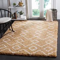 Safavieh Toronto Shag Sgt609B Beige / Ivory Geometric Area Rug