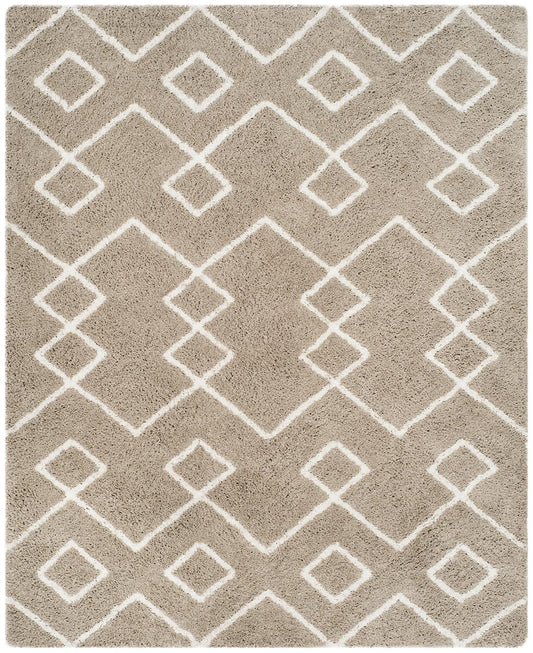 Safavieh Toronto Shag Sgt609C Silver / Ivory Geometric Area Rug