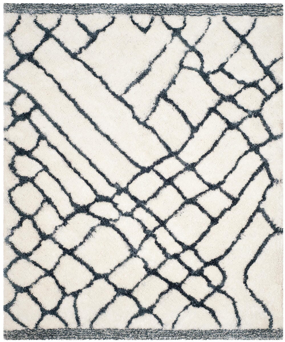 Safavieh Toronto Shag Sgt722K Ivory / Blue Moroccan Area Rug