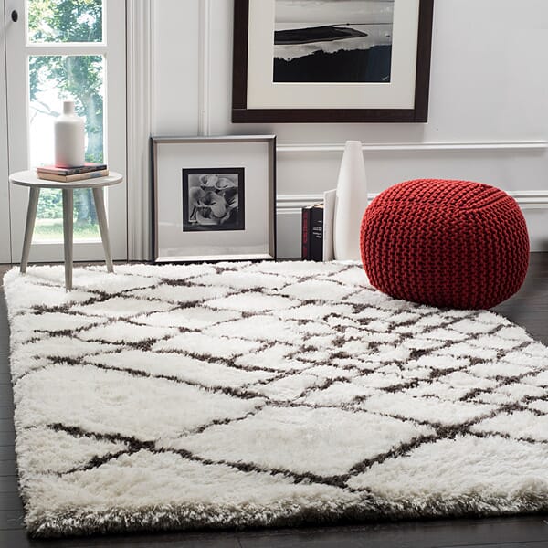 Safavieh Toronto Shag Sgt723G Ivory / Dark Grey Moroccan Area Rug