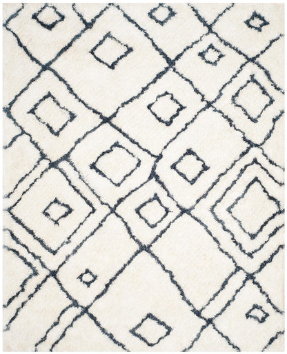 Safavieh Toronto Shag Sgt727K Ivory / Blue Moroccan Area Rug