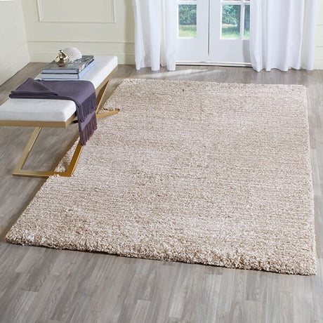 Safavieh Ultimate Shag Sgu211C Sand / Ivory Rugs.