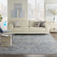 Nourison Lustrous Weave Luw02 Blue/Ivory Area Rug