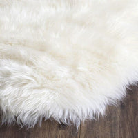 Safavieh Sheepskin Shag Shs121A White Shag Area Rug