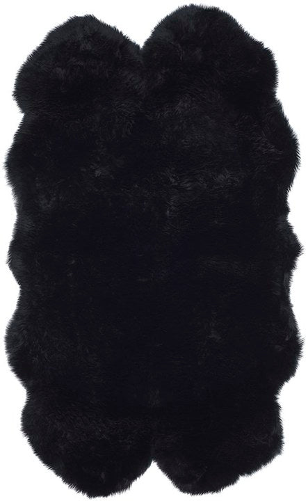 Safavieh Sheepskin Shag Shs121C Midnight Black Rugs.