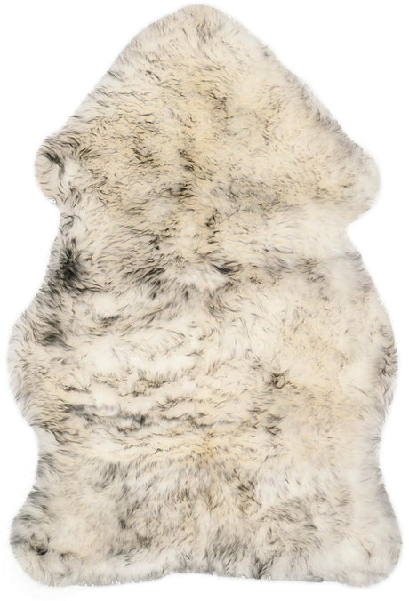 Safavieh Sheepskin Shag Shs121E Ivory / Smoke Grey Rugs.