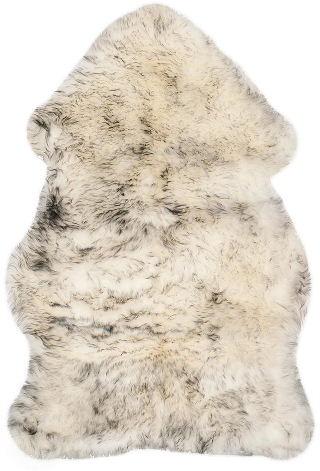 Safavieh Sheepskin Shag Shs121E Ivory / Smoke Grey Rugs.