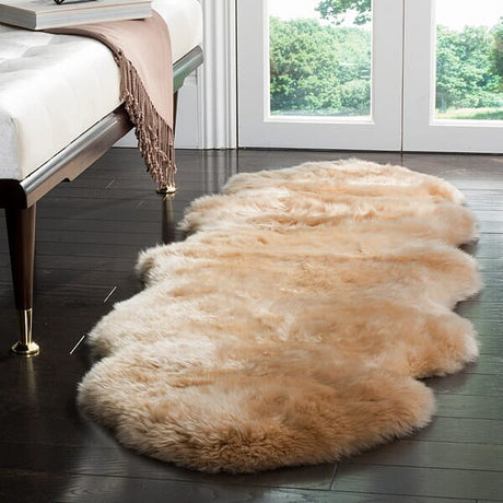 Safavieh Sheepskin Shag Shs121M Natural Beige Rugs.