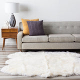 Surya Sheepskin Shs-9600 White Rugs.
